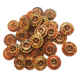 Maxbell 30 Pieces 4 Hole Round Wood Buttons DIY Sewing Scrapbooking Clothes Decoration 25mm
