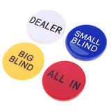 Maxbell Dealer Button, Little & Big Blind All-in Poker Chips 2 Side w/ Clear Letters