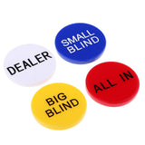 Maxbell Dealer Button, Little & Big Blind All-in Poker Chips 2 Side w/ Clear Letters