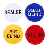Maxbell Dealer Button, Little & Big Blind All-in Poker Chips 2 Side w/ Clear Letters