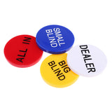 Maxbell Dealer Button, Little & Big Blind All-in Poker Chips 2 Side w/ Clear Letters