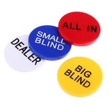 Maxbell Dealer Button, Little & Big Blind All-in Poker Chips 2 Side w/ Clear Letters