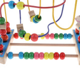 Maxbell Wooden Around Beads Maze Roller Coaster Educational Toys for Toddler Kids Baby, Colors Shapes Puzzle Learning Games Gifts - Space