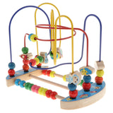 Maxbell Wooden Around Beads Maze Roller Coaster Educational Toys for Toddler Kids Baby, Colors Shapes Puzzle Learning Games Gifts - Space