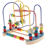 Maxbell Wooden Around Beads Maze Roller Coaster Educational Toys for Toddler Kids Baby, Colors Shapes Puzzle Learning Games Gifts - Space