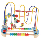 Maxbell Wooden Around Beads Maze Roller Coaster Educational Toys for Toddler Kids Baby, Colors Shapes Puzzle Learning Games Gifts - Space