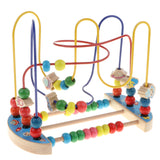 Maxbell Wooden Around Beads Maze Roller Coaster Educational Toys for Toddler Kids Baby, Colors Shapes Puzzle Learning Games Gifts - Space