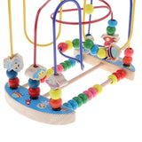 Maxbell Wooden Around Beads Maze Roller Coaster Educational Toys for Toddler Kids Baby, Colors Shapes Puzzle Learning Games Gifts - Space