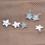 Maxbell Wholesale 100 Pieces 20X15MM Star Pendant Bezel Trays, Tibetan Silver, Blanks Cameo Bezel Cabochon Settings for Jewelry Making Charms