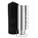 Maxbell 6 Pieces Stainless Steel Double Insulated Vacuum Coffee Mugs Water Tea Cup for Hiking Backpacking Picnic Home Use
