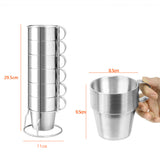 Maxbell 6 Pieces Stainless Steel Double Insulated Vacuum Coffee Mugs Water Tea Cup for Hiking Backpacking Picnic Home Use