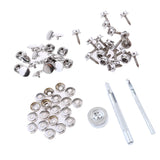 Maxbell 63Pcs Boat Canvas Fabric Snap Cover Stainless Steel 15mm Screw Button Socket Fastener Kit