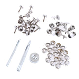 Maxbell 63Pcs Boat Canvas Fabric Snap Cover Stainless Steel 15mm Screw Button Socket Fastener Kit