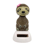 Maxbell Cartoon Solar Powered Tree Sloth Figurine - Nodding Dancing Swing Animal Model Kids Educational Toy Home Desk Decor