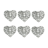 Maxbell 6 Pieces Tibetan Silver Heart Pendant Jewelry Making Charms Extra Large Pendants