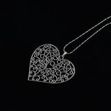 Maxbell 6 Pieces Tibetan Silver Heart Pendant Jewelry Making Charms Extra Large Pendants