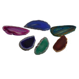 Maxbell 6 Piece Irregular Shape Agate Quartz Slice Pendant Charms for Jewelry Making