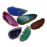 Maxbell 6 Piece Irregular Shape Agate Quartz Slice Pendant Charms for Jewelry Making