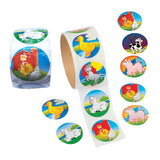 Maxbell 1.5 Inch Multicolored Farm Animal Stickers Roll, 2Pcs Kids' Reward Stickers Rolls (100 Stickers Per Roll)