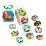 Maxbell 1.5 Inch Multicolored Farm Animal Stickers Roll, 2Pcs Kids' Reward Stickers Rolls (100 Stickers Per Roll)