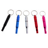 Maxbell 5pcs Aluminum Alloy Emergency Safety Whistle with Waterproof Compartment & Key Ring for Outdoor Hiking Travel Camping Boating