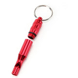 Maxbell 5pcs Aluminum Alloy Emergency Safety Whistle with Waterproof Compartment & Key Ring for Outdoor Hiking Travel Camping Boating