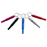 Maxbell 5pcs Aluminum Alloy Emergency Safety Whistle with Waterproof Compartment & Key Ring for Outdoor Hiking Travel Camping Boating