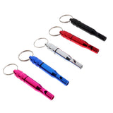 Maxbell 5pcs Aluminum Alloy Emergency Safety Whistle with Waterproof Compartment & Key Ring for Outdoor Hiking Travel Camping Boating