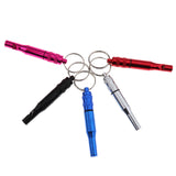 Maxbell 5pcs Aluminum Alloy Emergency Safety Whistle with Waterproof Compartment & Key Ring for Outdoor Hiking Travel Camping Boating