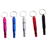 Maxbell 5pcs Aluminum Alloy Emergency Safety Whistle with Waterproof Compartment & Key Ring for Outdoor Hiking Travel Camping Boating