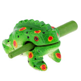 Maxbell Traditional Craft Wood Luck Frog Home Office Decoration Kids Musical Toys -Green