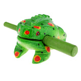 Maxbell Traditional Craft Wood Luck Frog Home Office Decoration Kids Musical Toys -Green