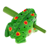 Maxbell Traditional Craft Wood Luck Frog Home Office Decoration Kids Musical Toys -Green