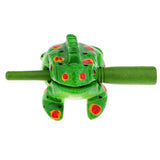 Maxbell Traditional Craft Wood Luck Frog Home Office Decoration Kids Musical Toys -Green