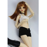 Maxbell Fashion Cuffed Shorts Pants for 1/3 BJD Dollfie LUTS DOD MSD Dolls Clothing Accessories Black
