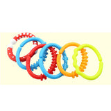 Maxbell Baby Teether - 6pcs Silicone Sensory Teething Ring Toys - Fun, Colorful