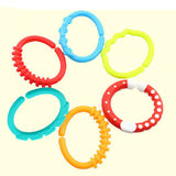 Maxbell Baby Teether - 6pcs Silicone Sensory Teething Ring Toys - Fun, Colorful