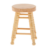 Maxbell Wooden Tall Bar Stool Dolls House Miniature Pub Furniture Decoration Accessory 1/12th