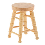 Maxbell Wooden Tall Bar Stool Dolls House Miniature Pub Furniture Decoration Accessory 1/12th