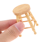 Maxbell Wooden Tall Bar Stool Dolls House Miniature Pub Furniture Decoration Accessory 1/12th