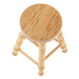 Maxbell Wooden Tall Bar Stool Dolls House Miniature Pub Furniture Decoration Accessory 1/12th