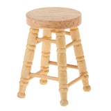 Maxbell Wooden Tall Bar Stool Dolls House Miniature Pub Furniture Decoration Accessory 1/12th