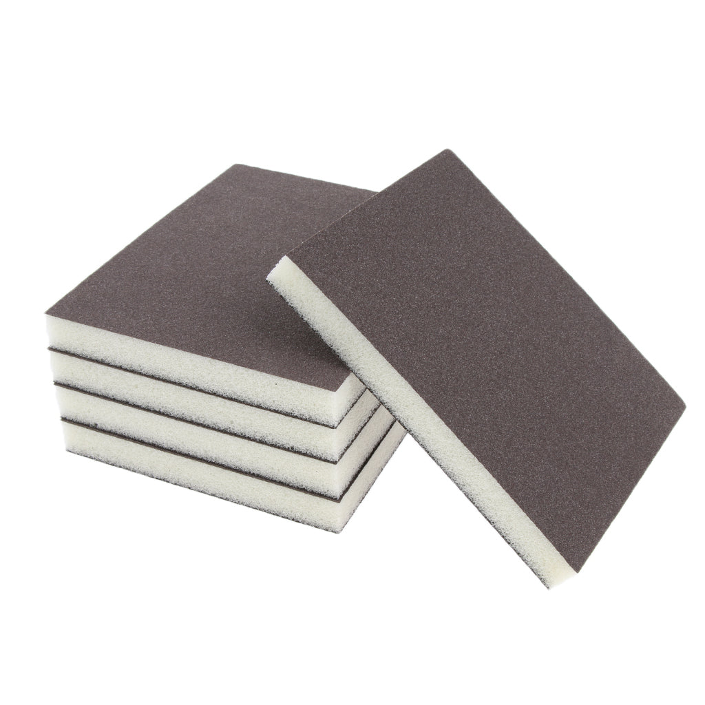 Maxbell 5 Pcs Coarse/Medium Grit Sanding Sponge Grey Small Area Polishing, 150 Grit