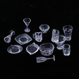 Maxbell 13 Pieces 1/12 Dollhouse Miniature Clear Ice Cream Cup Set Living Rooms Kitchen Accessories