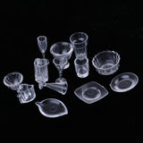 Maxbell 13 Pieces 1/12 Dollhouse Miniature Clear Ice Cream Cup Set Living Rooms Kitchen Accessories