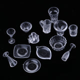 Maxbell 13 Pieces 1/12 Dollhouse Miniature Clear Ice Cream Cup Set Living Rooms Kitchen Accessories