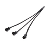 Maxbell 2pcs 4Pin PWM to 3x 3pin/4Pin Fan Splitter Power Cable Sleeved Braided Cord