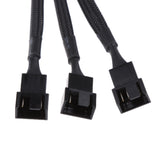 Maxbell 2pcs 4Pin PWM to 3x 3pin/4Pin Fan Splitter Power Cable Sleeved Braided Cord