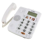 Maxbell Big Button Corded Phone Landline Home Telephone Caller ID Function White