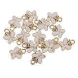 Maxbell 15 Piece Alloy Enamel Butterfly Shape Pendants Jewelry Making Charms DIY Hair Accessories Findings White Gold